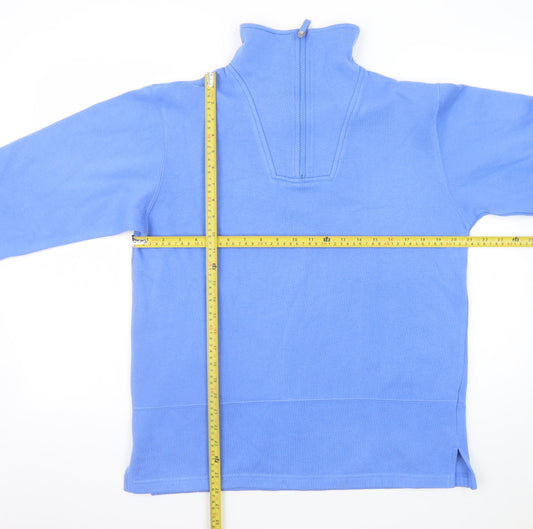 Para Womens Blue 1/4 Zip Pullover Sweatshirt Size M
