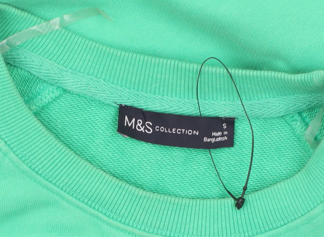 Marks and Spencer Women's Green Manhattan Graphic Sweatshirt Size S