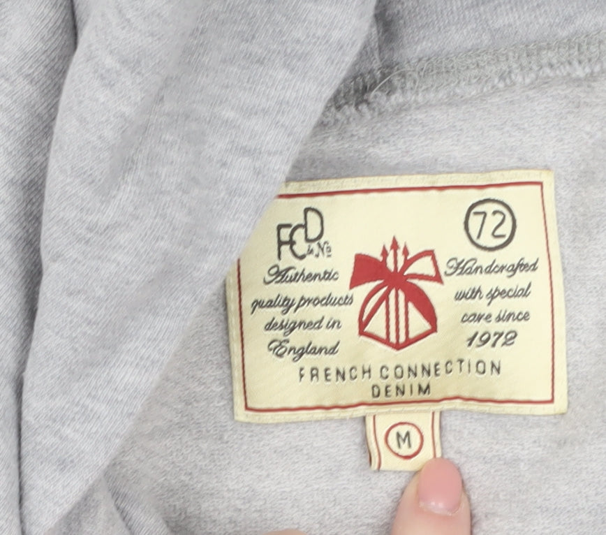 French Connection Women Grey Medium Pullover Hoodie 100% Cotton FC Seventy Two