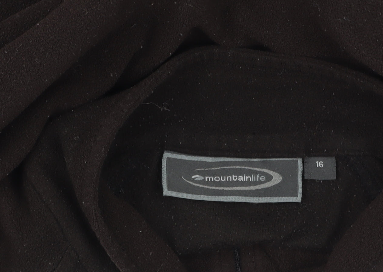 Mountainlife Men's Black Fleece 1/2 Zip Pullover Sweatshirt L