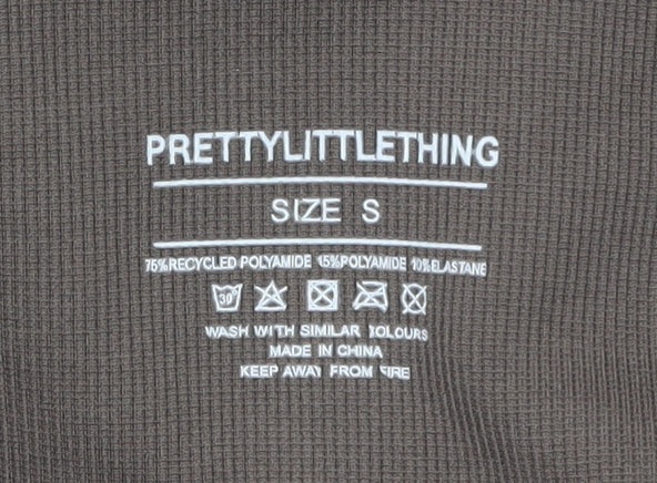 PrettyLittleThing Women Brown Seamless Leggings Size S