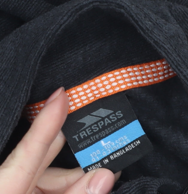 Trespass Mens Black Fleece 1/2 Zip Pullover Sweatshirt L