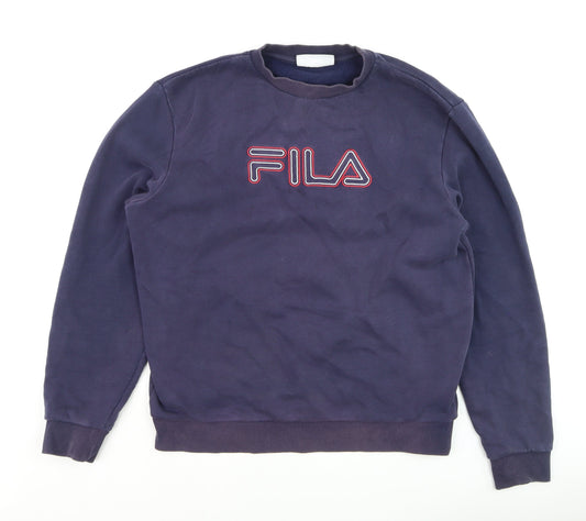 Fila Men's Blue Logo Pullover Sweatshirt Size L
