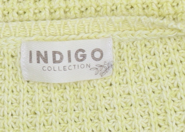 Marks and Spencer Women Yellow Cotton Waffle Knit Jumper Size 10