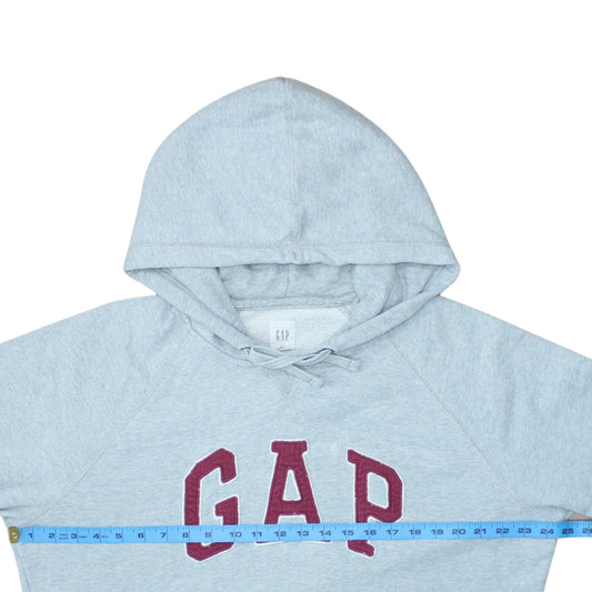GAP Men's Grey Pullover Hoodie Size L Logo Fleece Sweatshirt