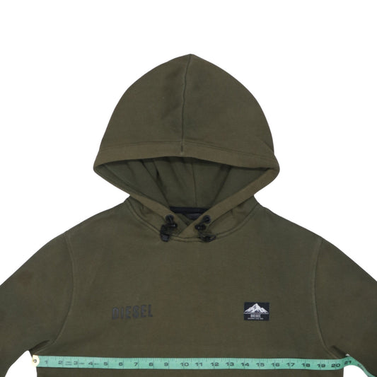 Diesel Men’s Green Pullover Hoodie Size S Regular Fit Logo Design