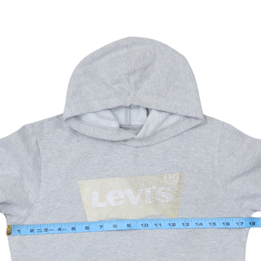 Levi's Girls Grey Pullover Hoodie 16 Years Logo Cotton Blend Sweatshirt