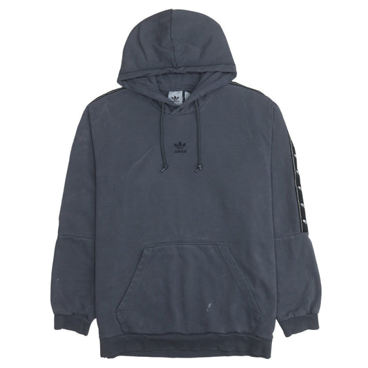 Adidas Men's Grey XL Pullover Hoodie with Logo Detail