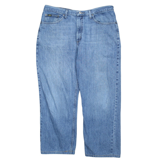 Lee Men's Blue 38x32 Straight Fit Denim Jeans
