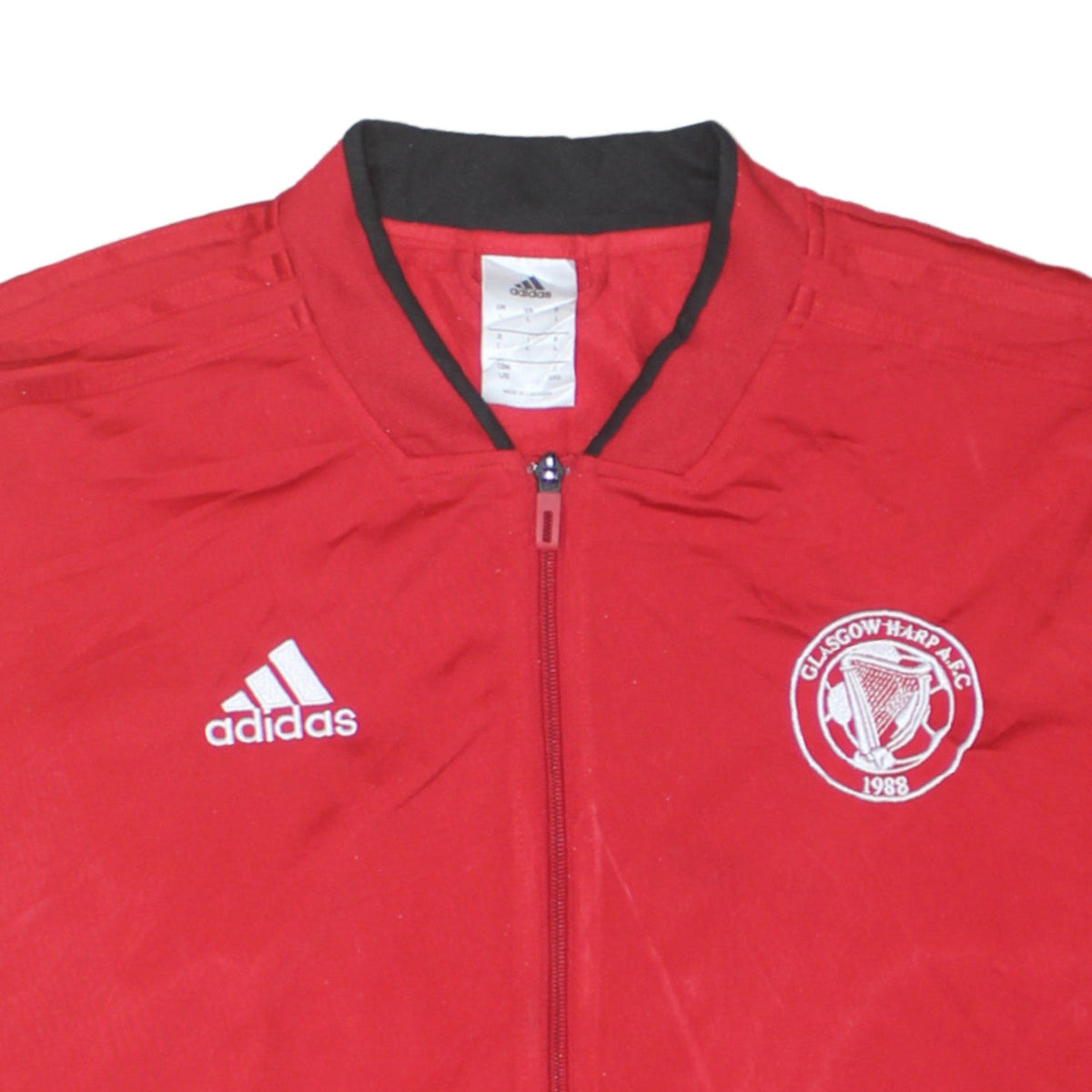 Additional view of Adidas Men's Red Track Jacket L Glasgow Harp AFC Full Zip Polyester
