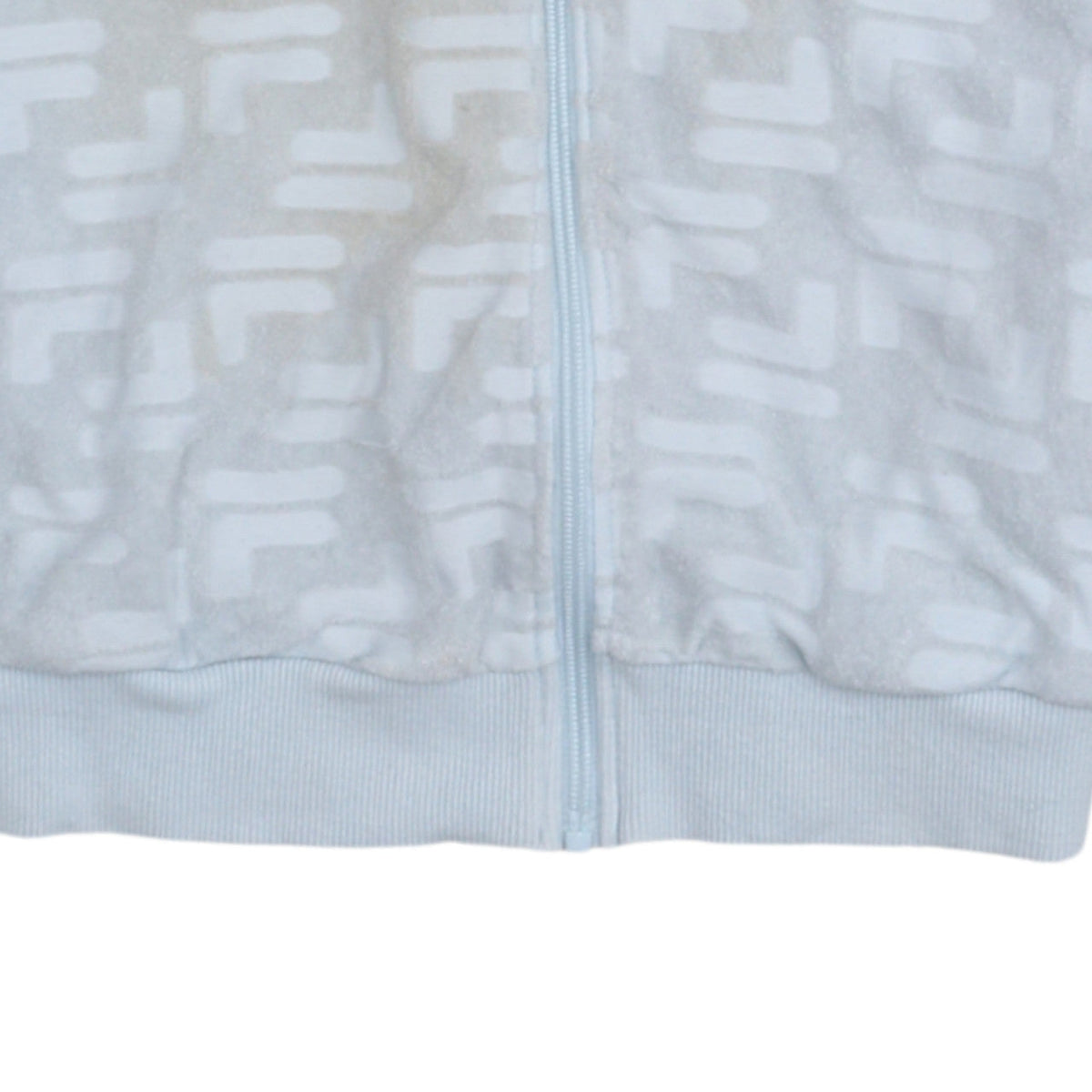 Additional view of Fila women’s blue full zip velour hoodie, size UK 12, regular fit
