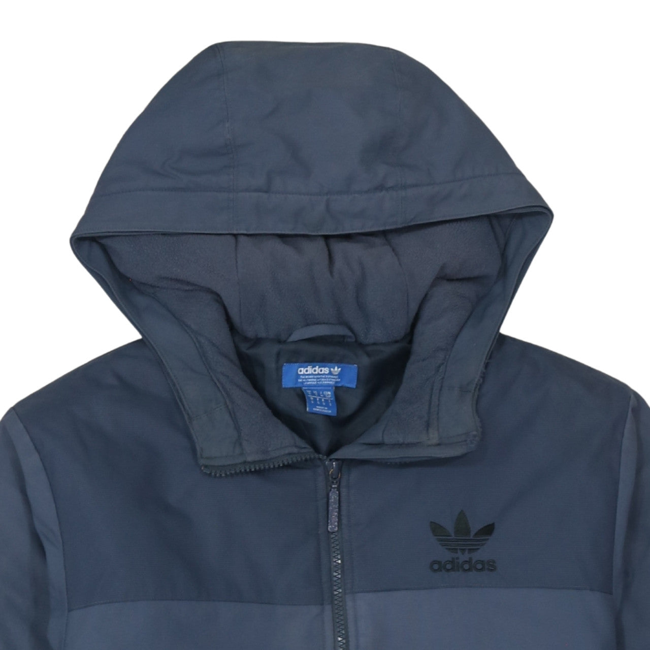 Adidas Men's Blue Hooded Puffer Jacket Size S Regular Fit