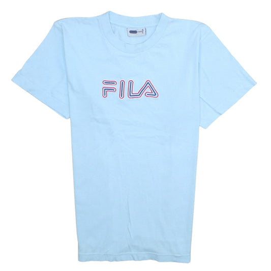 FILA Boys Blue 9-10 Years Logo Cotton Short Sleeve T-Shirt