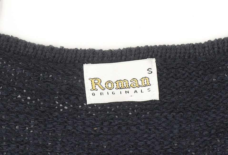 Additional view of Roman Originals Women's Blue Knit Cardigan, size S, Long Sleeve