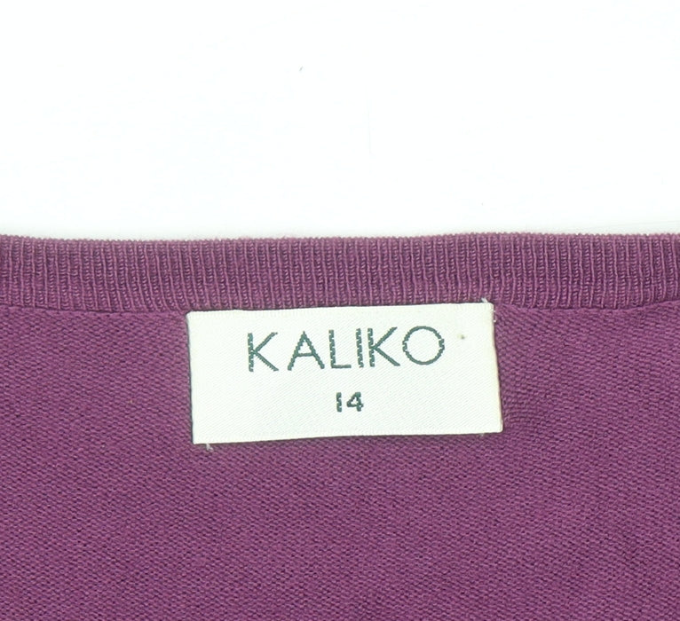 Kaliko Women's Purple Sequin Trim Cardigan Size 14