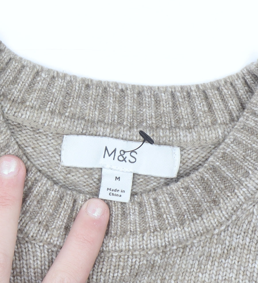 Marks and Spencer Womens Beige Star Knit Jumper Medium