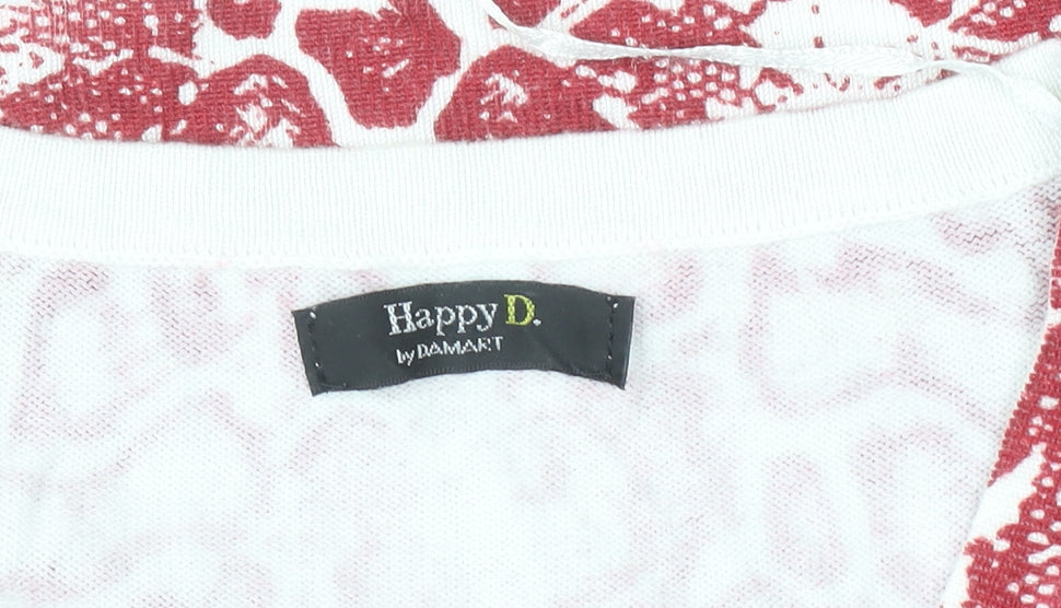 Happy D by Damart Womens Red Animal Print Viscose T-Shirt Size 14/16