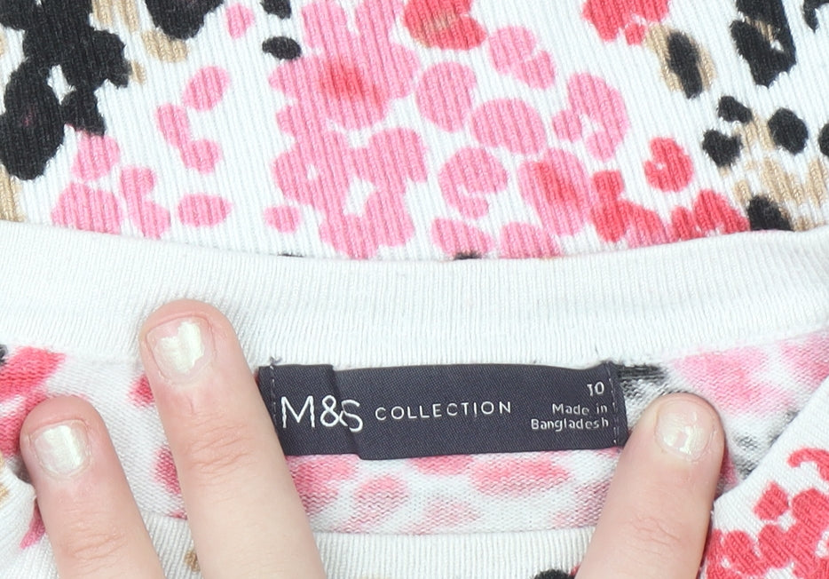 Marks and Spencer Women’s Multicoloured Animal Print Long Sleeve T-Shirt Size 10