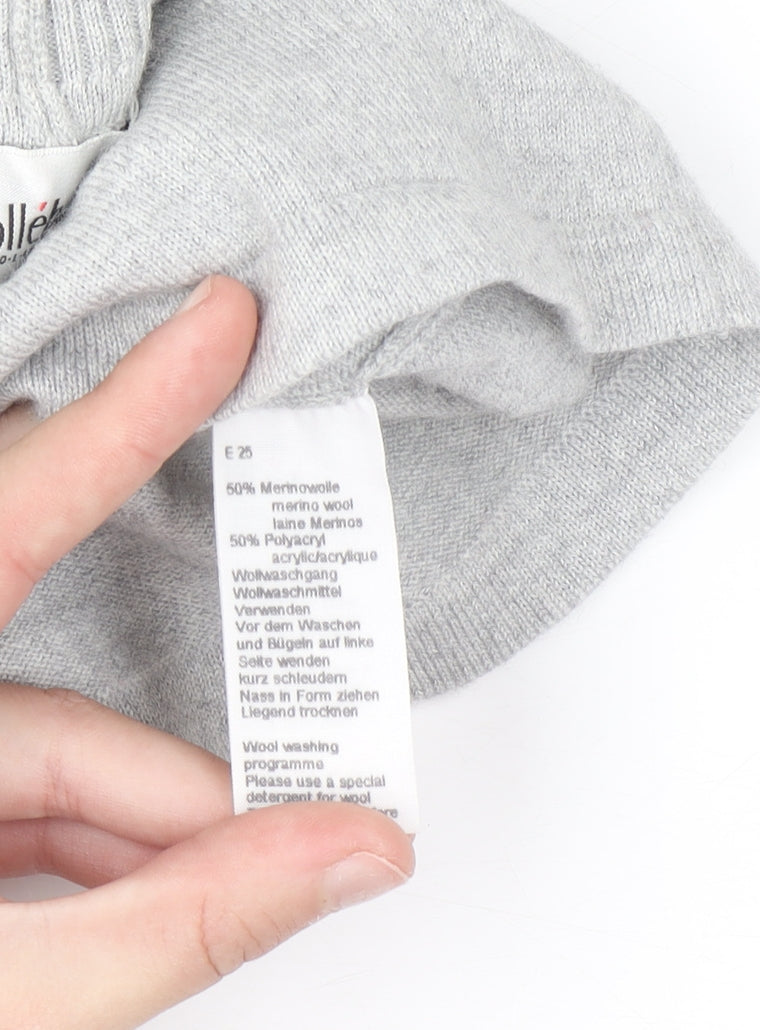 Golléhaug Women Grey Roll Neck Merino Wool Blend Jumper Size 12
