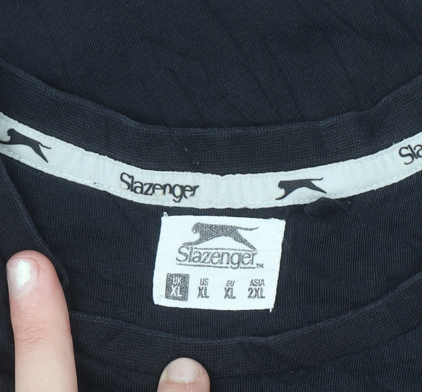 Slazenger Men's Black XL Crew Neck Cotton Short Sleeve T-Shirt
