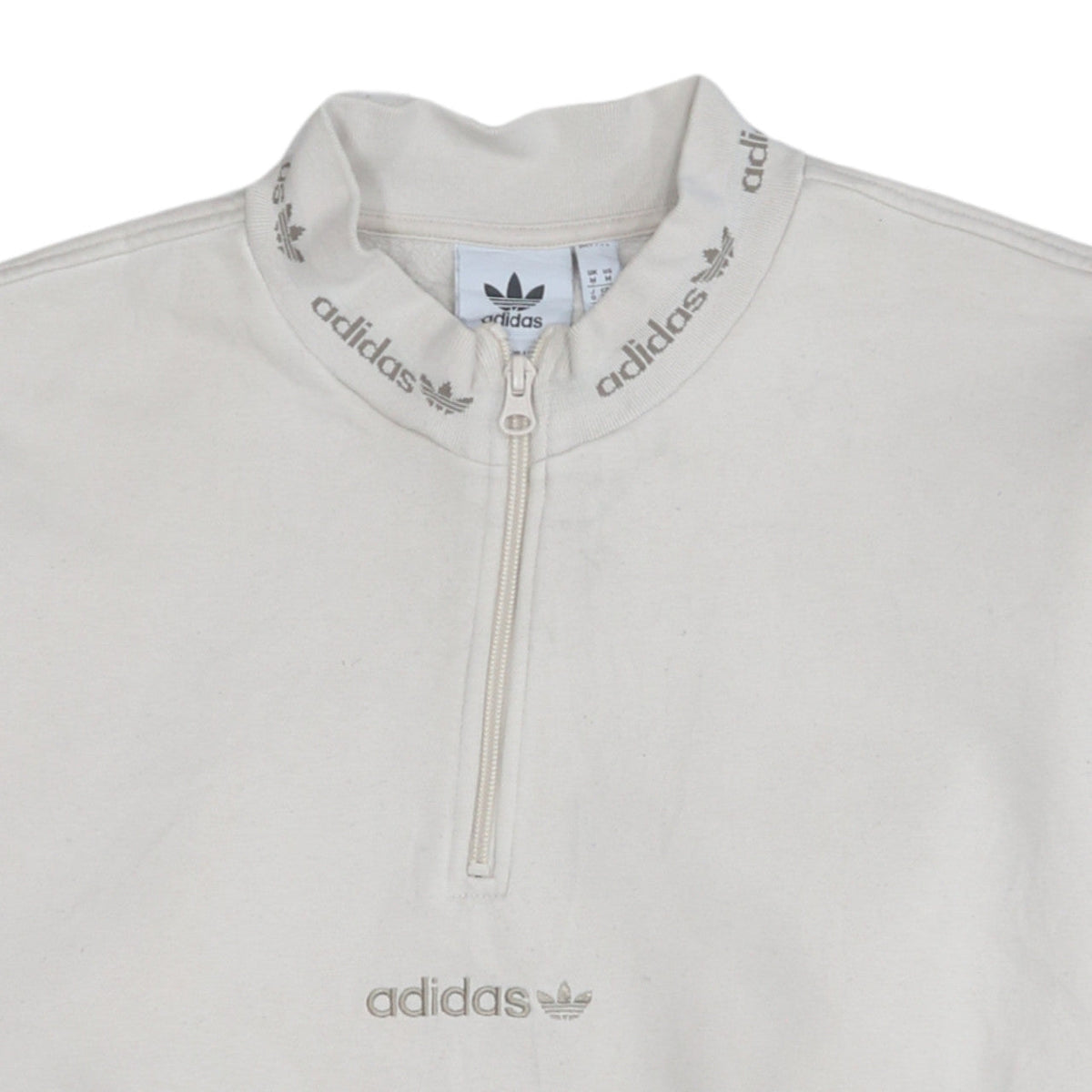 Additional view of Adidas Men's Beige 1/4 Zip High Neck Sweatshirt, size M
