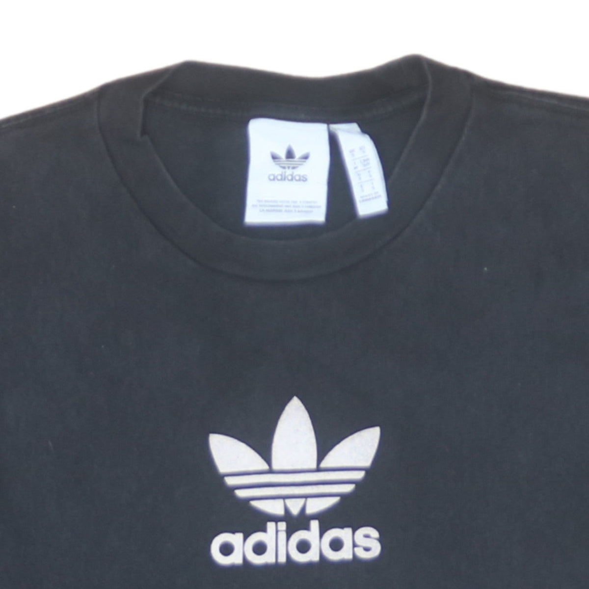 Additional view of Adidas men’s black crew neck short sleeve t-shirt, size S, classic logo style