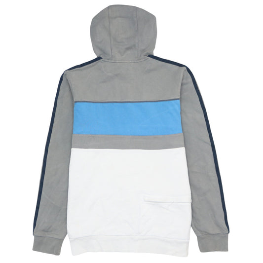 Adidas Men's Grey Blue White Pullover Hoodie Size M Sports Fleece