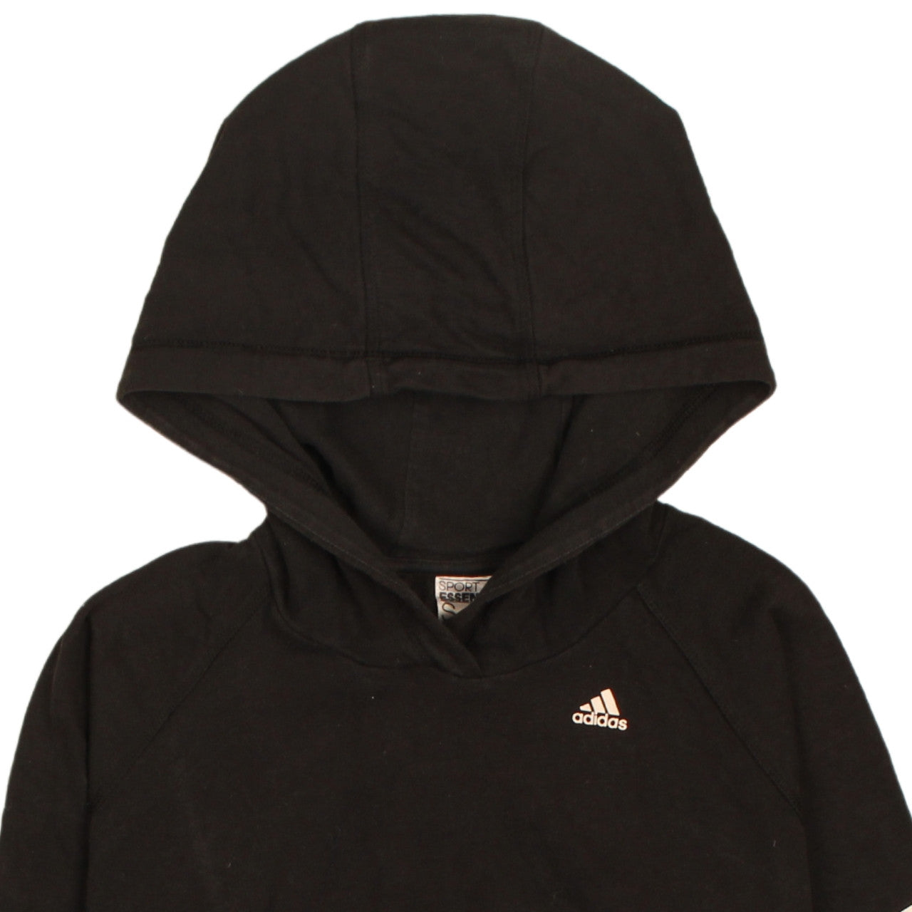 Adidas Womens Black Small Pullover Hoodie with Logo Sleeve Climalite