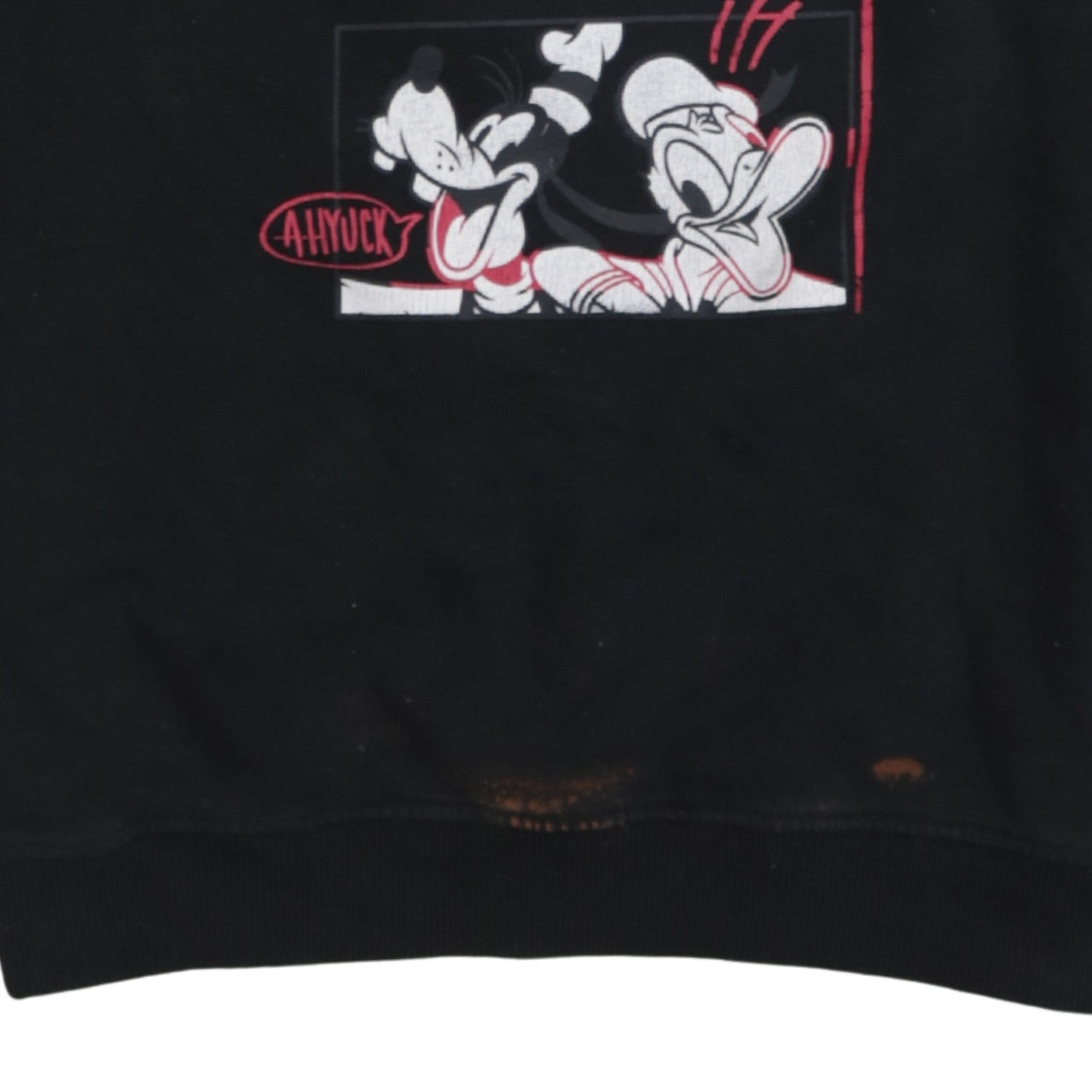 Disney Womens Black Mickey & Friends Sweatshirt Size S 10/12 100% Cotton