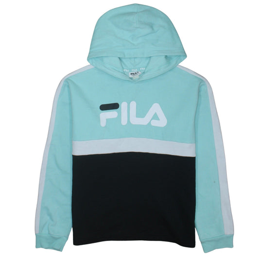 Fila Womens Mint Blue Colourblock Pullover Hoodie Size 16