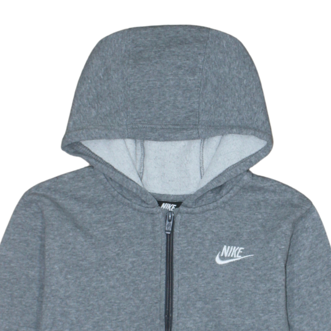 Nike Boys Grey Full Zip Hoodie L 147-158cm Classic Fleece Sweatshirt