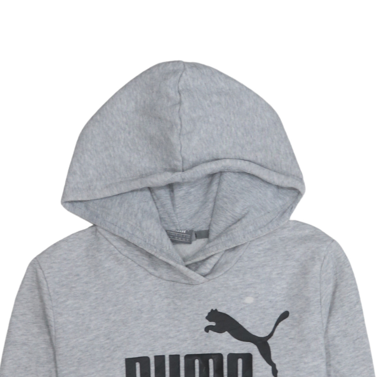 Puma Women Grey Logo Pullover Hoodie Size 12 Medium