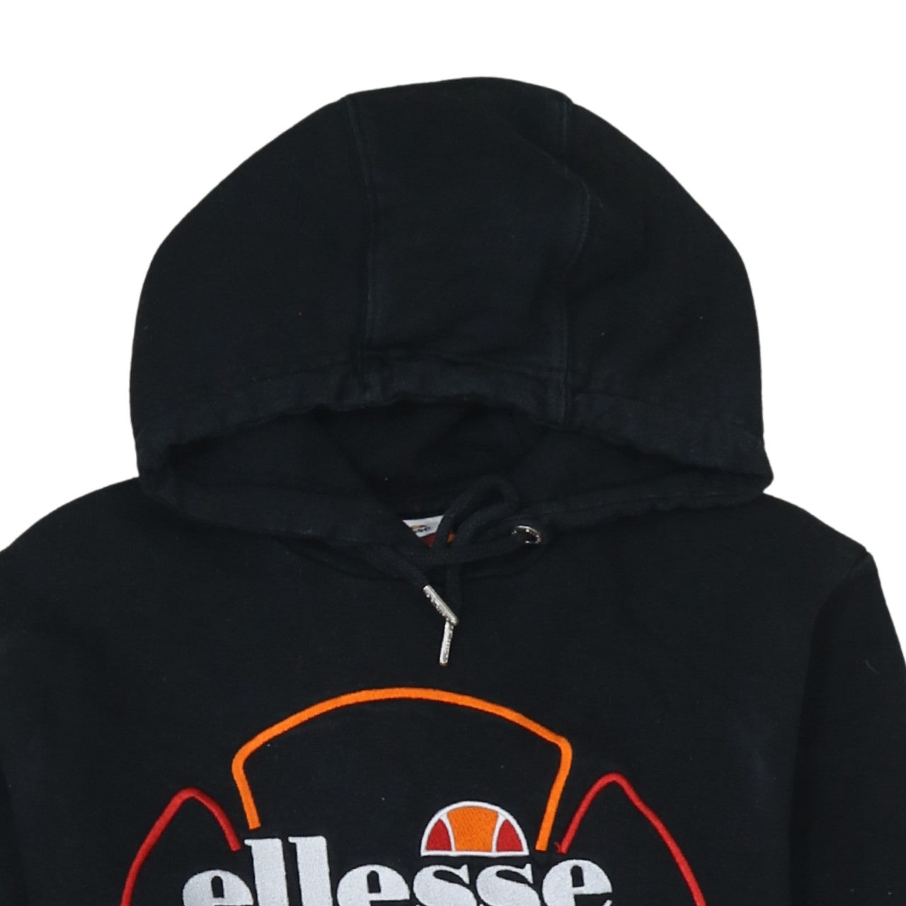 Additional view of Ellesse women’s black cropped hoodie uk 8 cotton blend logo hooded sweatshirt