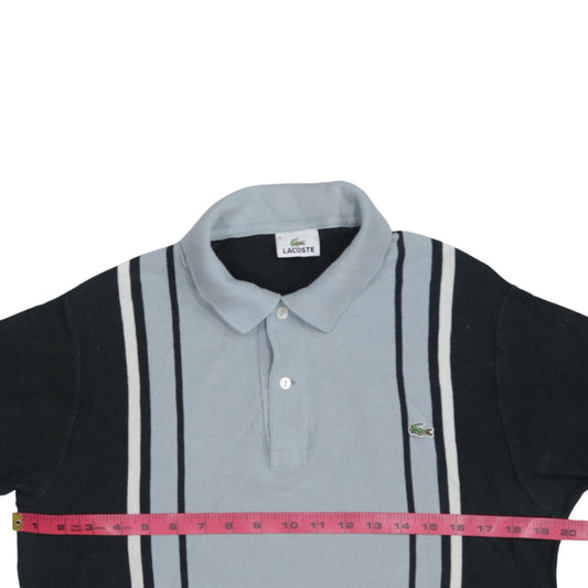 Lacoste Men's Black & Grey Striped Long Sleeve Polo Shirt Size L