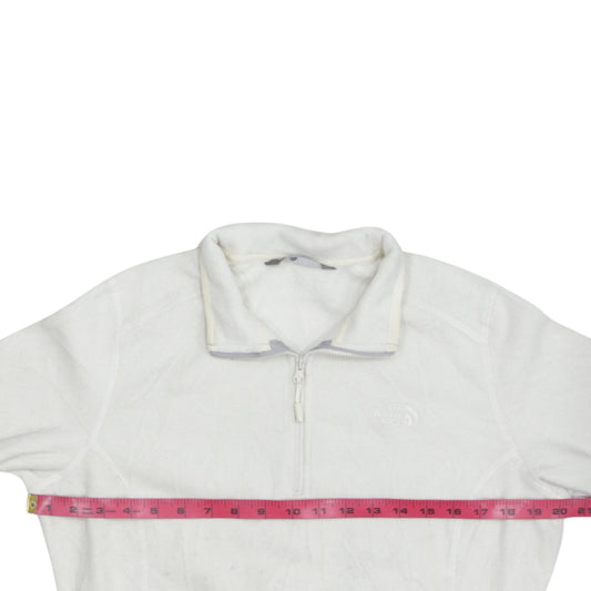 The North Face Women's White Fleece Pullover Sweatshirt L 1/4 Zip