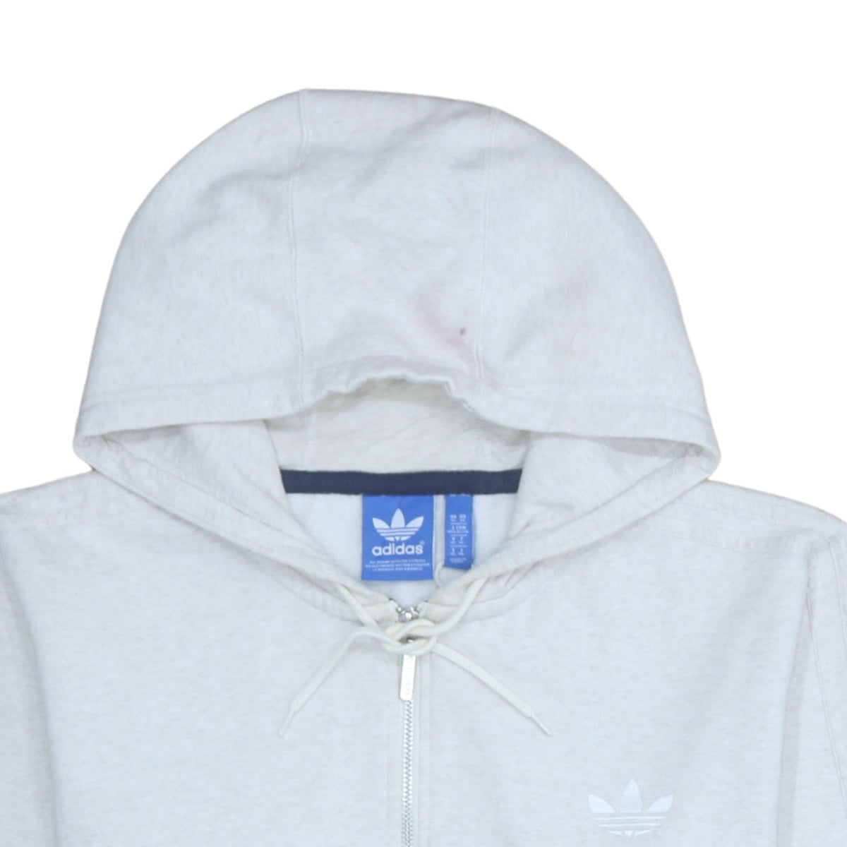 Additional view of Adidas women’s beige full zip hoodie xl cotton blend classic logo