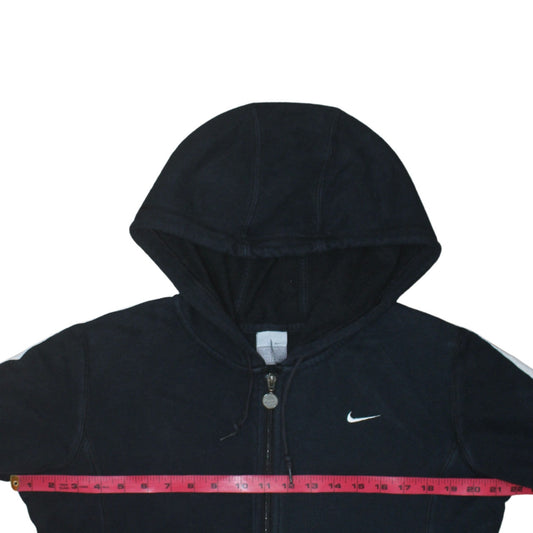 Nike Women's Black Full Zip Hoodie Size L Cotton Blend Sportswear