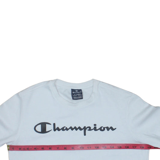 Champion Boys White Graphic Logo Pullover Sweatshirt 13-14 Years