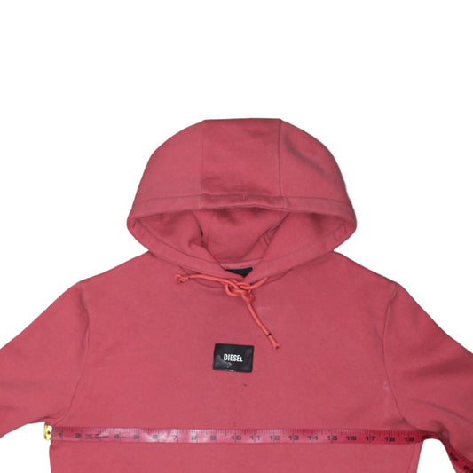 Diesel Womens Pink Pullover Hoodie Small Cotton Blend Casual