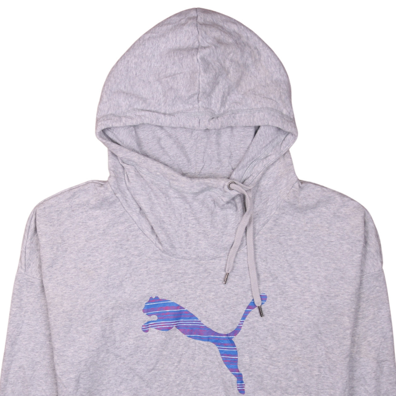 Puma Womens Grey Hoodie Size 14 Pullover Lightweight Cotton Blend