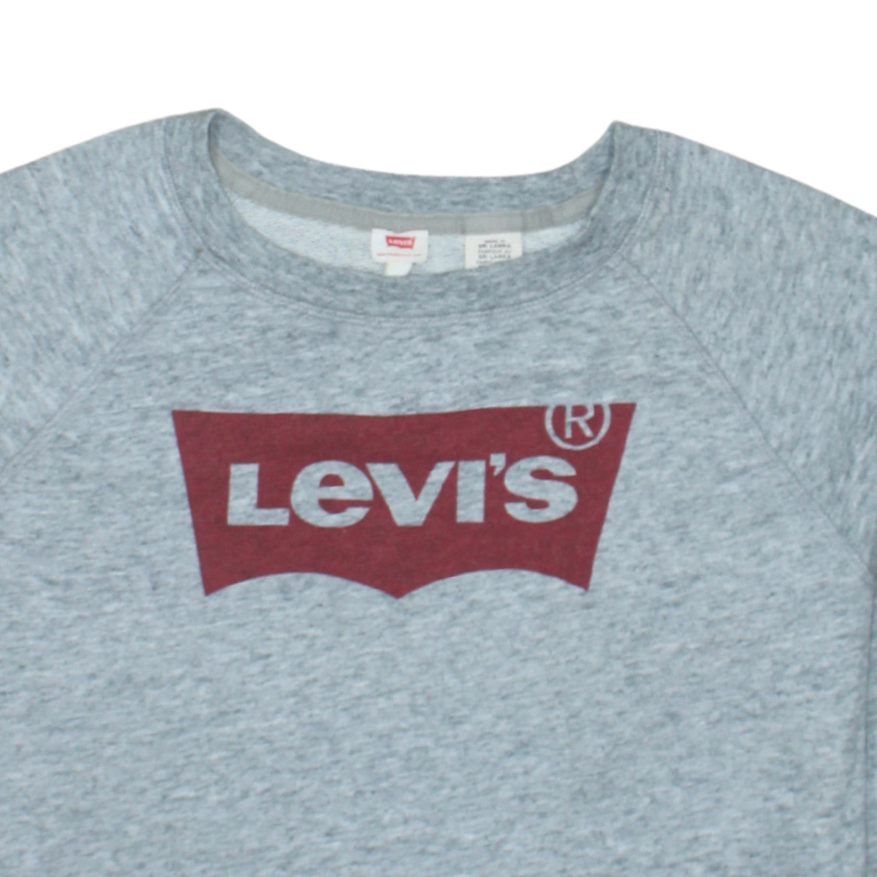 Additional view of Levi's boys’ grey logo pullover sweatshirt m lightweight crew neck