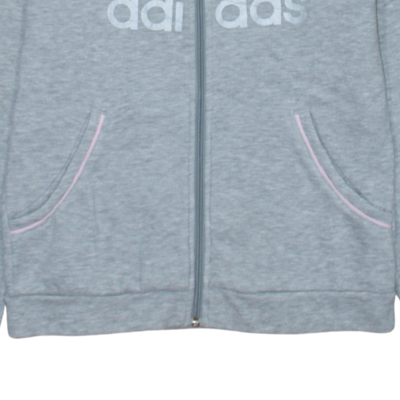 Adidas Womens Grey Full Zip Sweatshirt Size 12 Classic Fit
