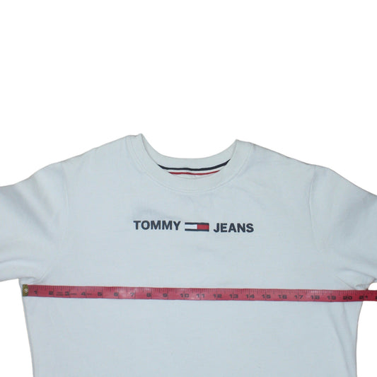 Tommy Jeans Womens White Crew Neck Pullover Sweatshirt M