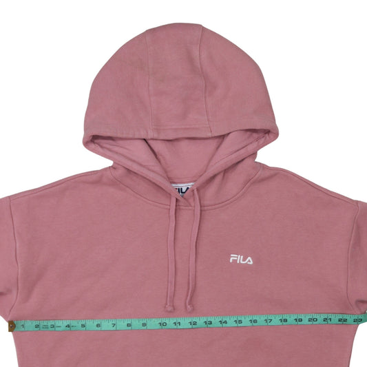 Fila Women’s Pink Pullover Hoodie L Embroidered Logo Sweatshirt