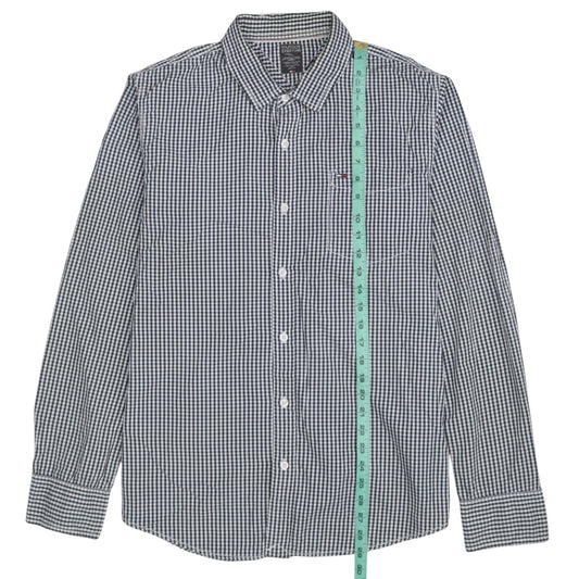 Tommy Hilfiger Men's Blue Check Button-Down Long Sleeve Shirt XL