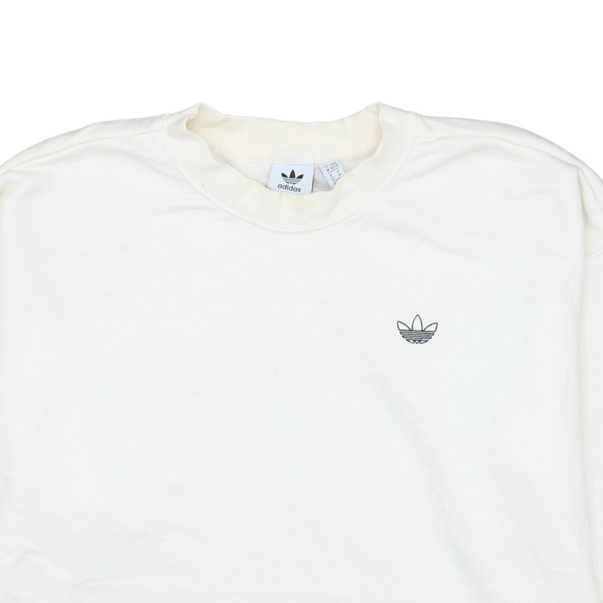 Additional view of Adidas Women White XS Crew Neck Pullover Sweatshirt Long Sleeve Cotton
