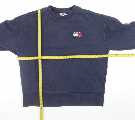 Tommy Jeans Mens Blue Cotton Crew Neck Pullover Sweatshirt M
