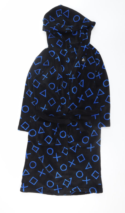 Marks & Spencer Boys Black Fleece PlayStation Hooded Robe 11-12 Years