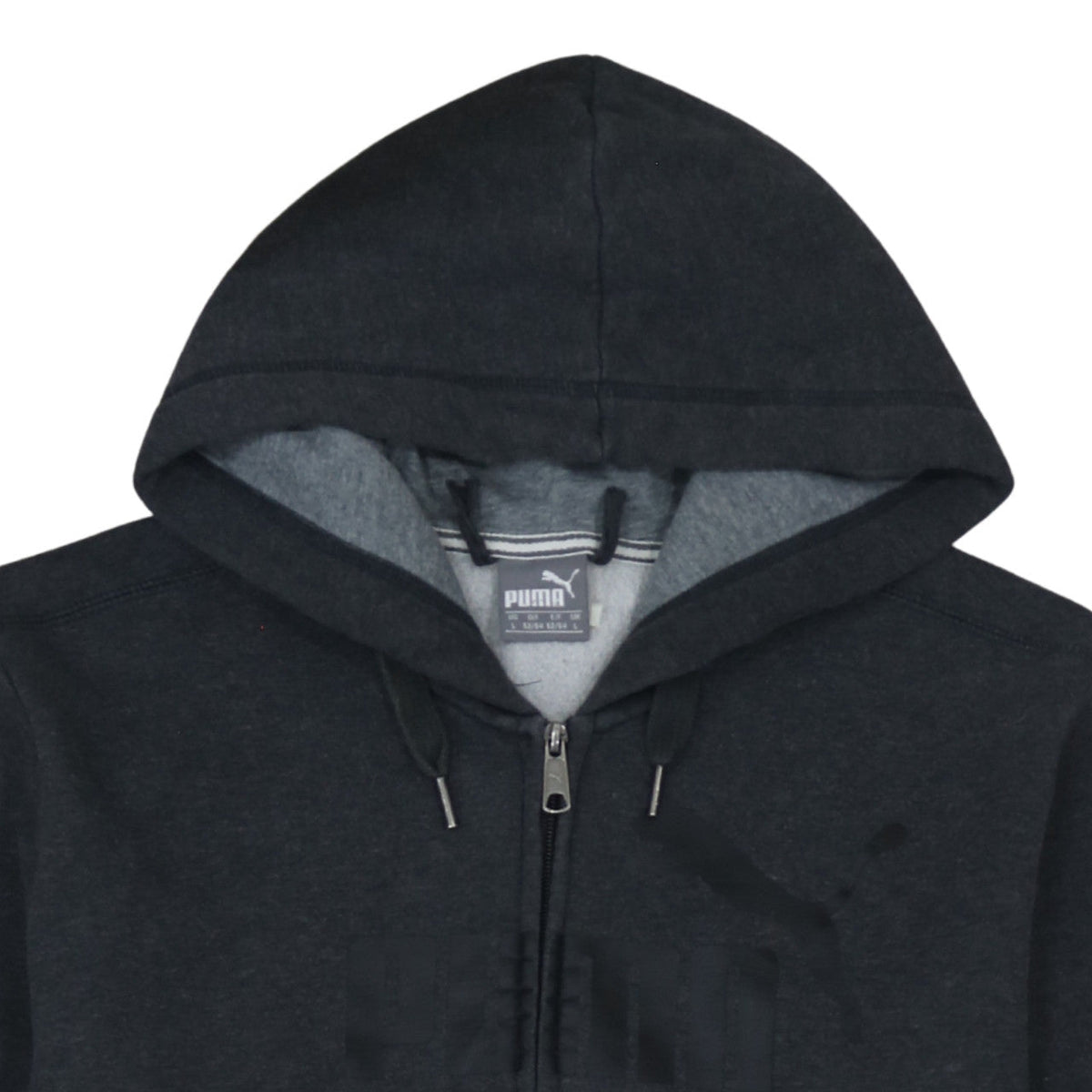 Additional view of Puma Men's Black Full Zip Hoodie, size L, Sports Fleece Sweatshirt