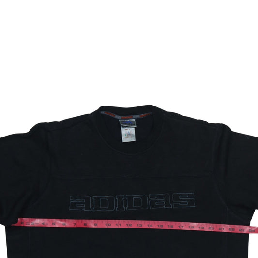 Adidas Mens Black Medium Pullover Sweatshirt Retro Logo Fleece